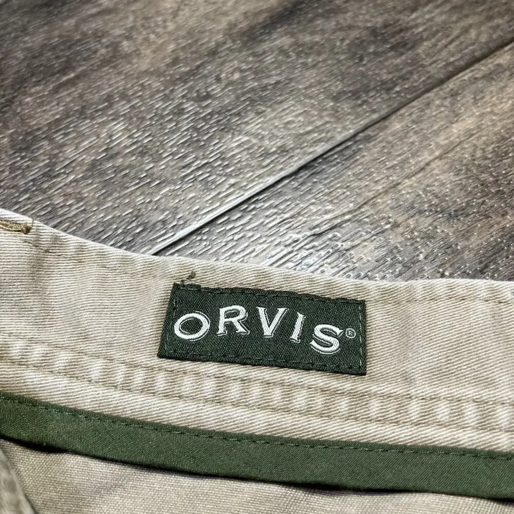 Orvis Double Knee Field Pants Mens 32x29 Beige Articulated Safari Gorpcore EUC